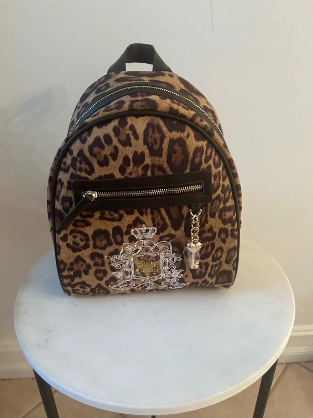 Juicy Couture Leopard Print Mini Backpack - Brown/Black